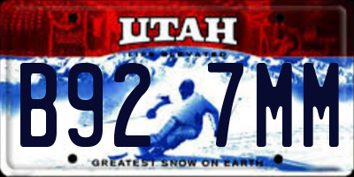 UT license plate B927MM