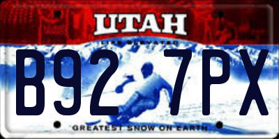 UT license plate B927PX