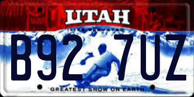 UT license plate B927UZ