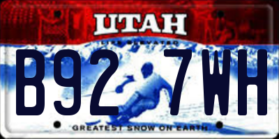 UT license plate B927WH