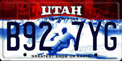 UT license plate B927YG