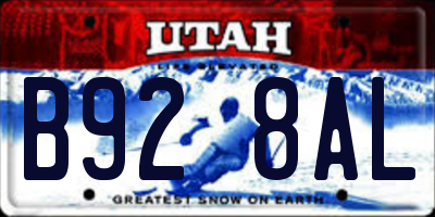 UT license plate B928AL