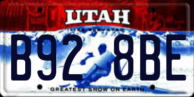 UT license plate B928BE