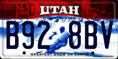 UT license plate B928BV