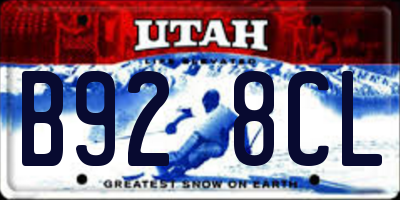 UT license plate B928CL