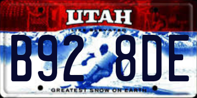 UT license plate B928DE