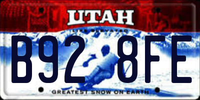 UT license plate B928FE
