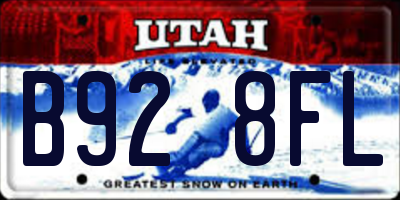 UT license plate B928FL