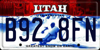 UT license plate B928FN
