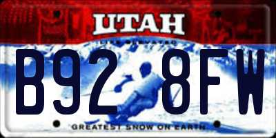 UT license plate B928FW