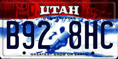 UT license plate B928HC