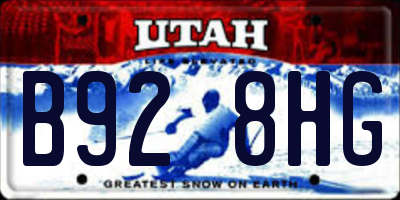 UT license plate B928HG