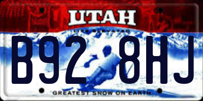 UT license plate B928HJ