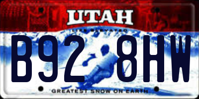 UT license plate B928HW