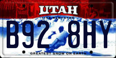 UT license plate B928HY