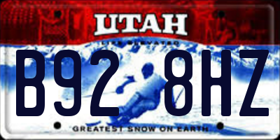 UT license plate B928HZ