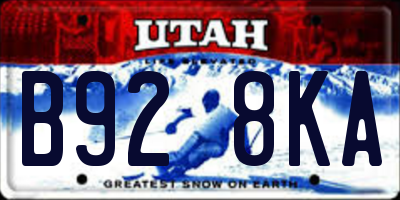 UT license plate B928KA