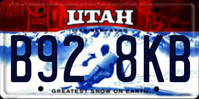 UT license plate B928KB