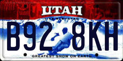 UT license plate B928KH