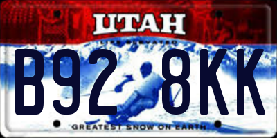 UT license plate B928KK