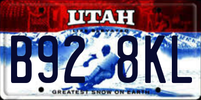 UT license plate B928KL