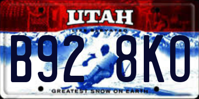 UT license plate B928KO