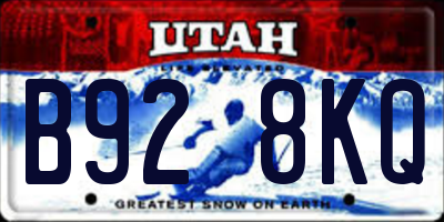 UT license plate B928KQ