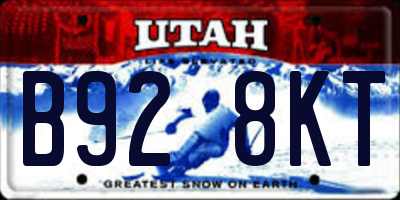 UT license plate B928KT