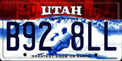 UT license plate B928LL