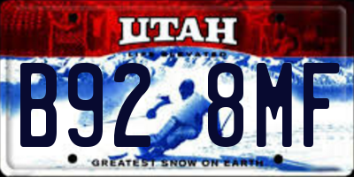 UT license plate B928MF