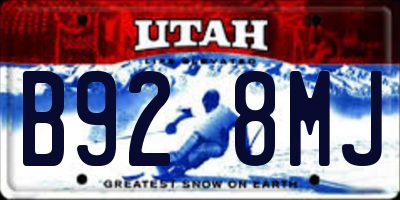 UT license plate B928MJ