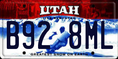 UT license plate B928ML