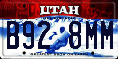 UT license plate B928MM