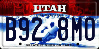 UT license plate B928MO