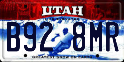 UT license plate B928MR