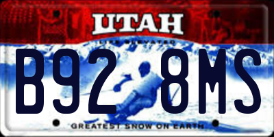 UT license plate B928MS