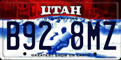 UT license plate B928MZ