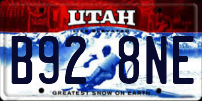 UT license plate B928NE
