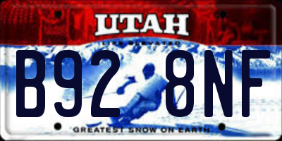 UT license plate B928NF