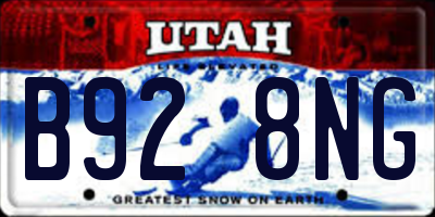 UT license plate B928NG