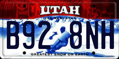 UT license plate B928NH