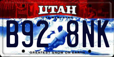 UT license plate B928NK