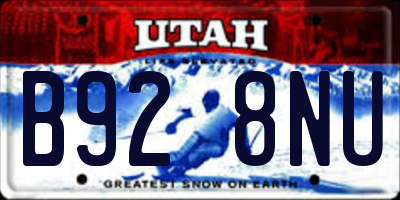 UT license plate B928NU
