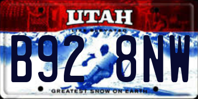 UT license plate B928NW