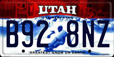 UT license plate B928NZ