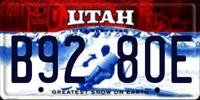 UT license plate B928OE
