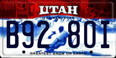 UT license plate B928OI