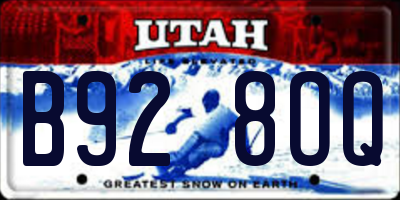 UT license plate B928OQ