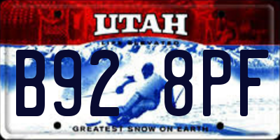 UT license plate B928PF