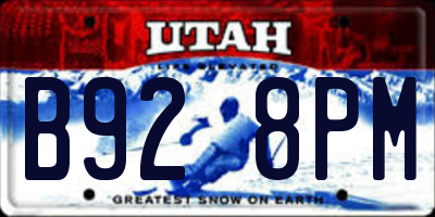 UT license plate B928PM